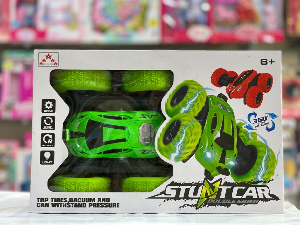 GREEN RADIO CONTROLLED FLIP CAR, TOYS